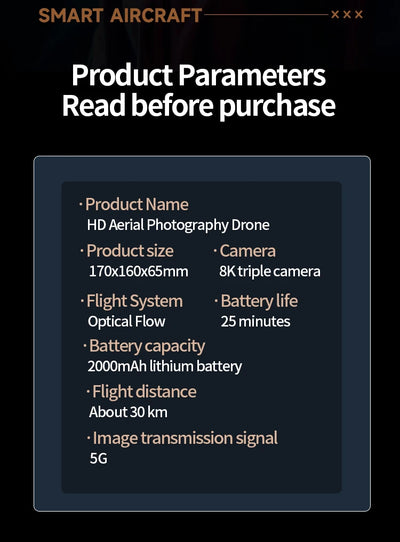 2024 New M5 Drone 8K Professional Triple Camera Brushless Motor Optical Flow Positioning Foldable Quadcopter RC Dron Toys Gifts