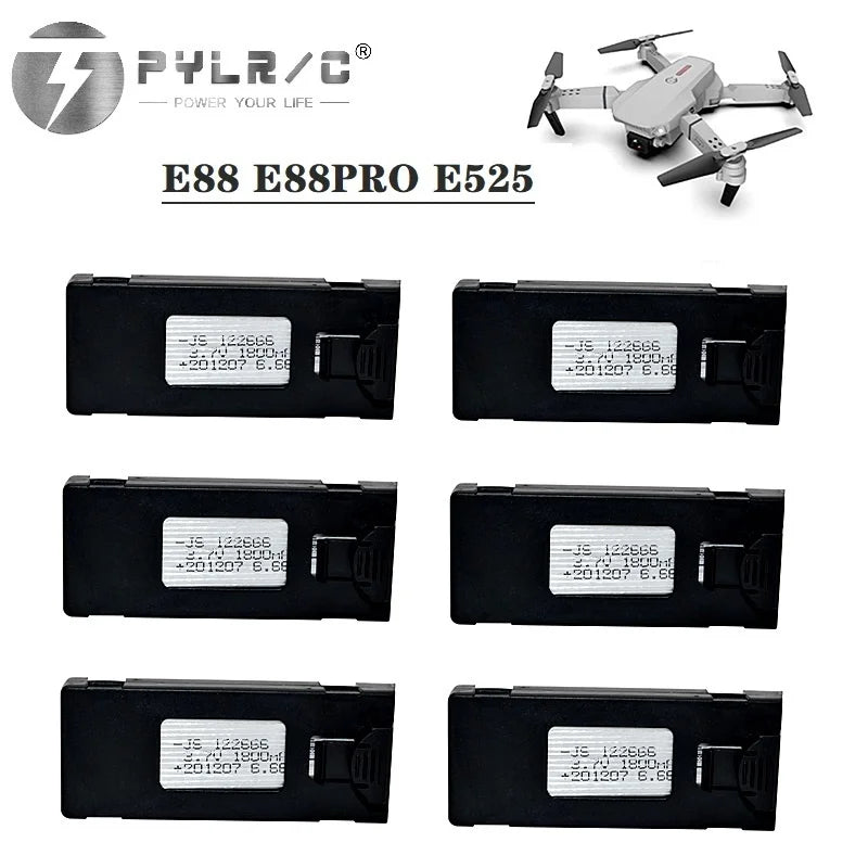 1/2/3/5/10Pcs 3.7V 1800Mah RC Drone Battery Accessory For E88 E88PRO Ls-E525 E525 PRO Mini Uav Drone Battery Special Rc Part